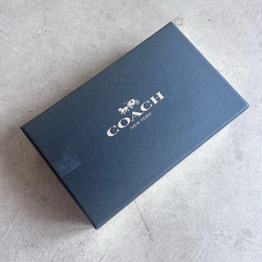NIB Coach Sparkling Navy Blue Midnight Wristlet 4” x 7” Glitter Collection $85